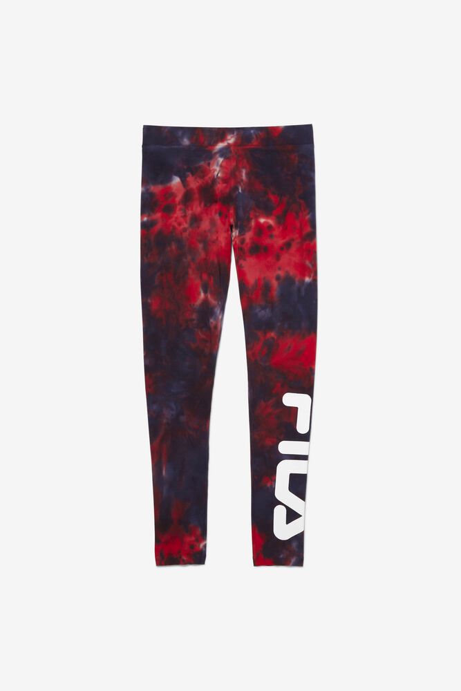 Fila Legging Damske Laila Tie Dye Námornícka Modrá/Červené - AVSKF6901